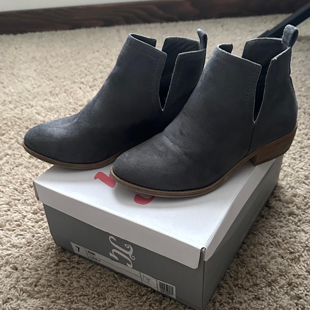Stylish Charcoal Ankle Booties